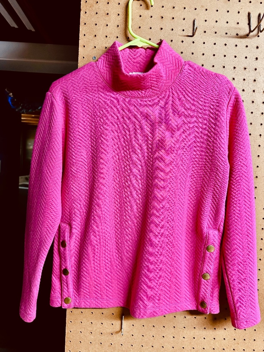 J.Crew Pink Quilted Mock Neck Pullover Top Size XXS